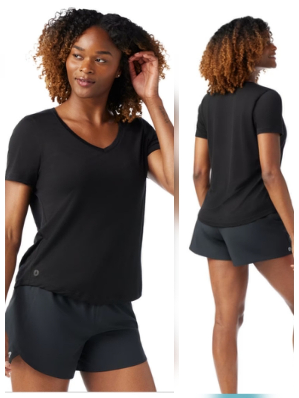 Smartwool Women's Active Ultralite V-Neck Short Sleeve Size M